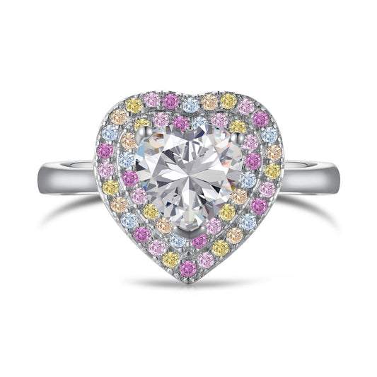 [Clara Jewels]Delicate Ebullient Heart Shape Wedding Ring