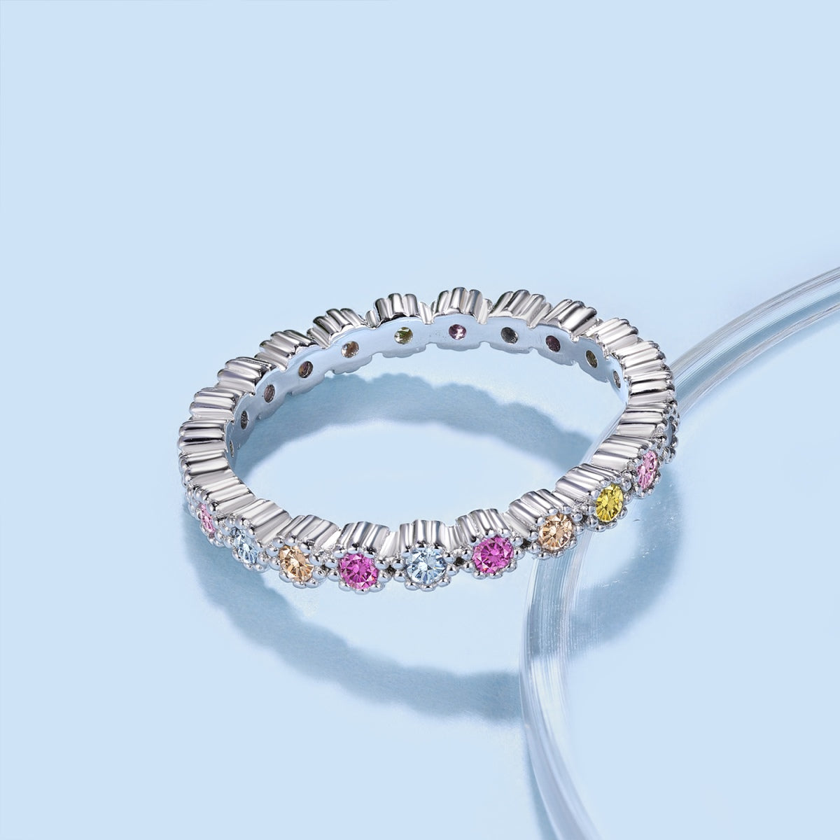 [Clara Jewels]Unique Scintillating Round Cut Daily Ring