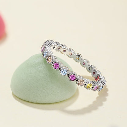 [Clara Jewels]Unique Scintillating Round Cut Daily Ring