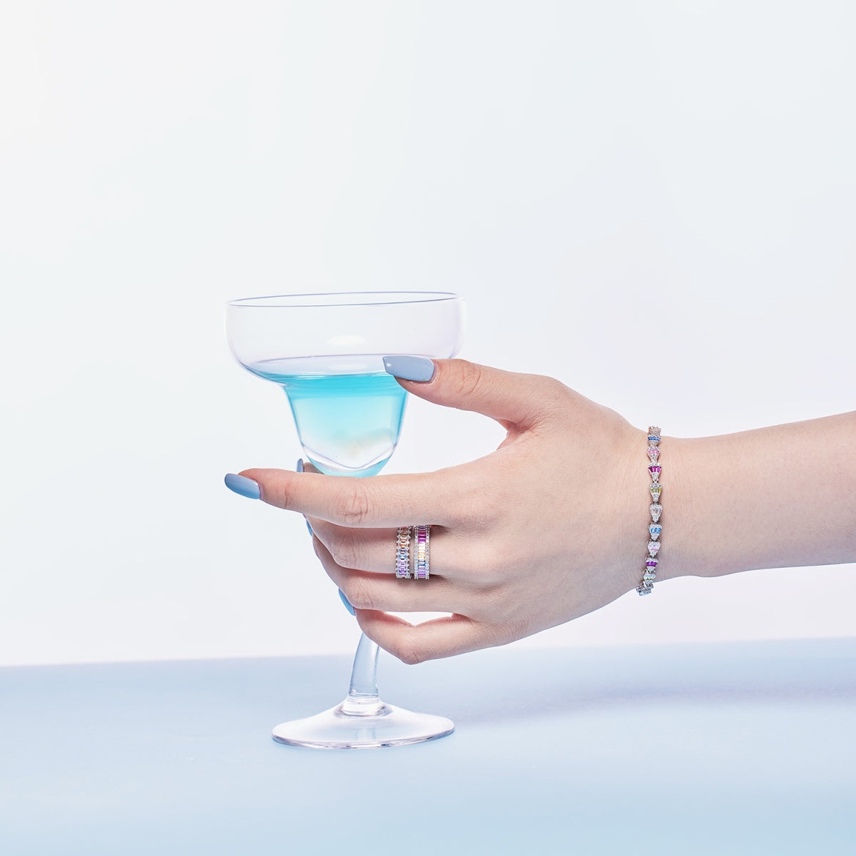 [Clara Jewels]Dainty Kaleidoscopic Emerald Cut Daily Ring
