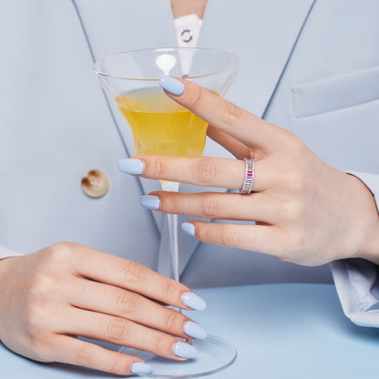 [Clara Jewels]Dainty Kaleidoscopic Emerald Cut Daily Ring
