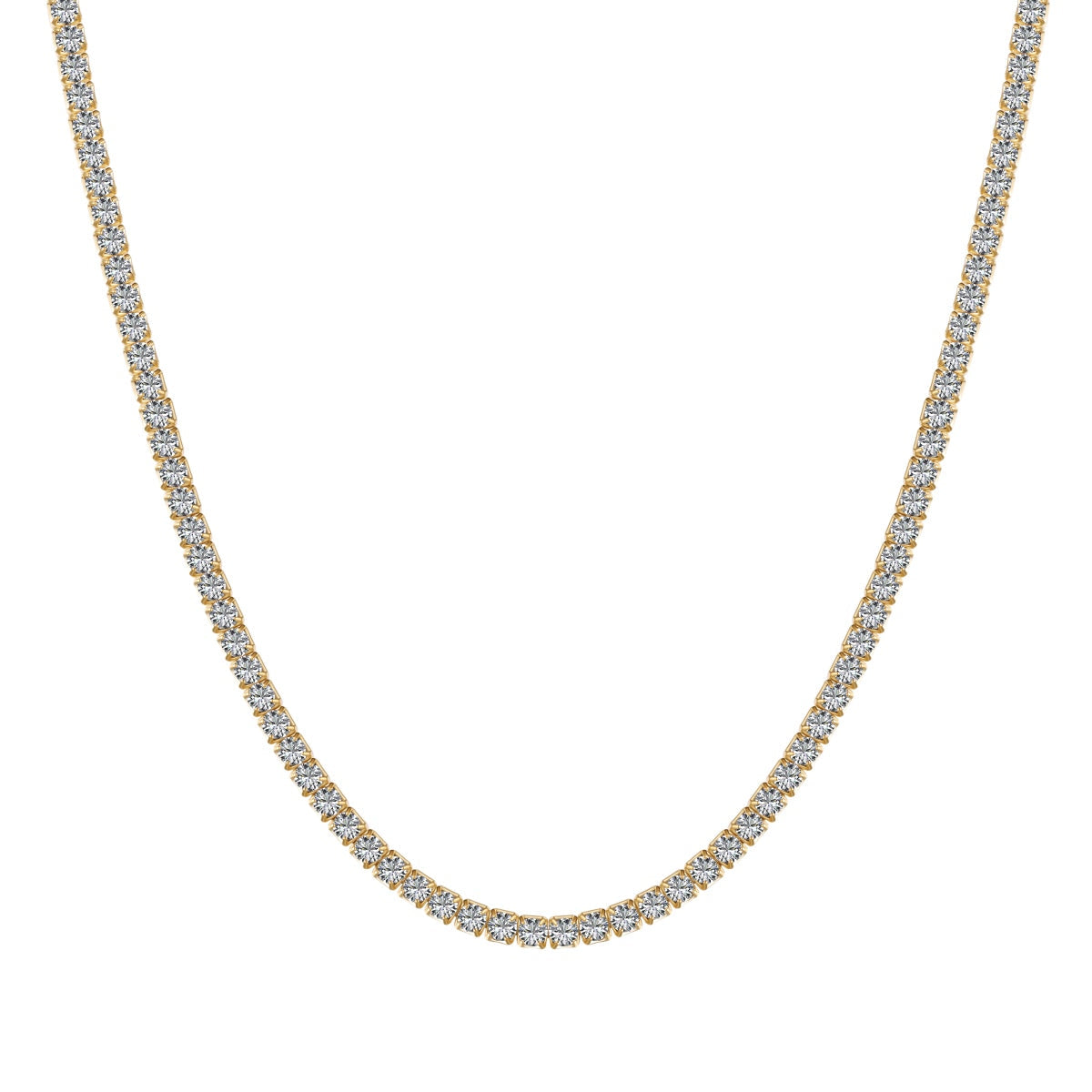 [Clara Jewels]Delicate Round Shape Tennis Necklace