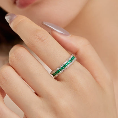 [Clara Jewels]Delicate Colorful Round Cut Daily Ring