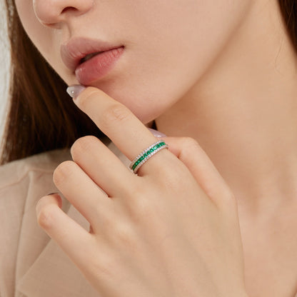 [Clara Jewels]Delicate Colorful Round Cut Daily Ring