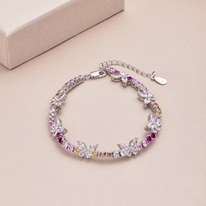 [Clara Jewels]Ornate Colorful Butterfly Shape Round Cut Daily Bracelet