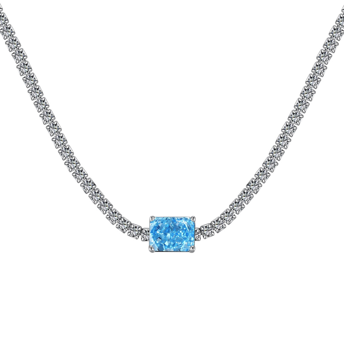 [Clara Jewels]2.0 carat Ornate Emerald Cut Necklace