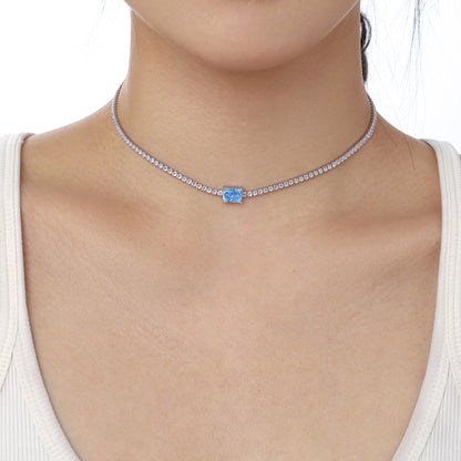 [Clara Jewels]2.0 carat Ornate Emerald Cut Necklace