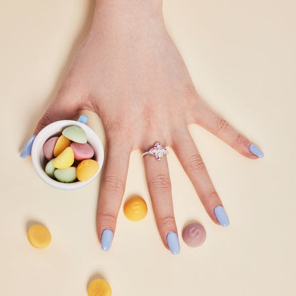 [Clara Jewels]Luxurious Colorful Flower Shape Banquet Ring