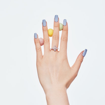 [Clara Jewels]Luxurious Colorful Flower Shape Banquet Ring