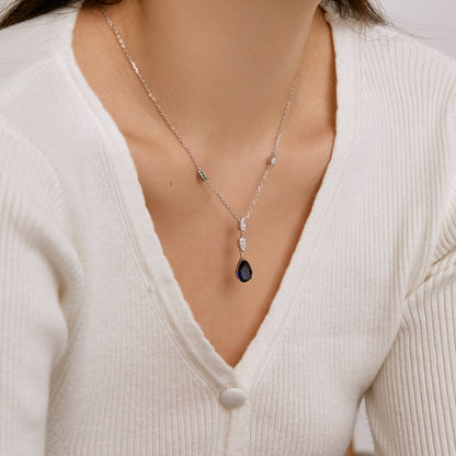 [Clara Jewels]Dazzling Pear Cut Necklace