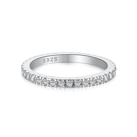 [Clara Jewels]Delicate Sparkling Round Cut Daily Ring