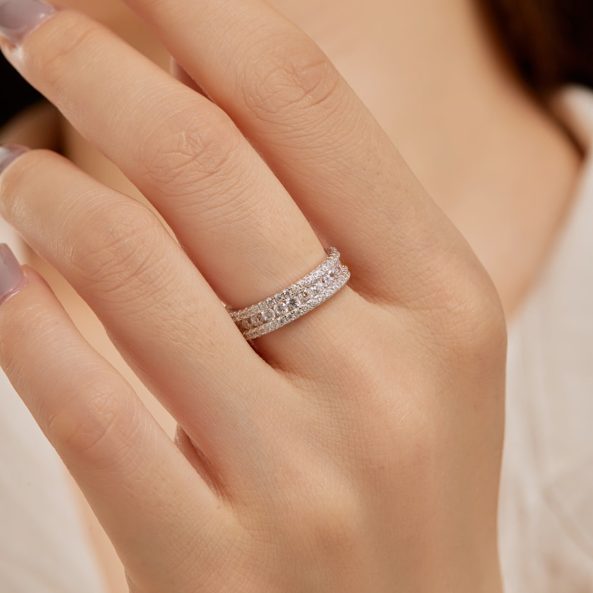 [Clara Jewels]Delicate Colorful Round Cut Daily Ring