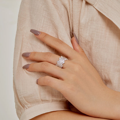 [Clara Jewels]Luxurious Colorful Radiant Cut Daily Ring
