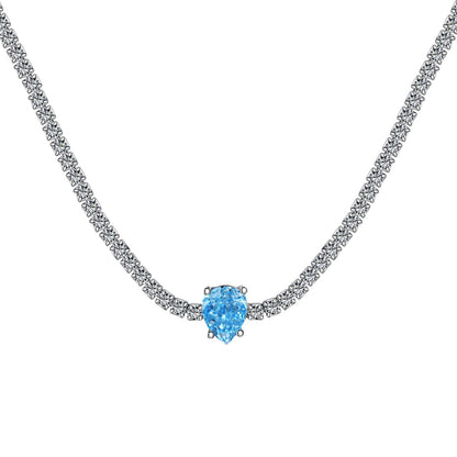 [Clara Jewels]1.0 carat Unique Pear Cut Tennis Necklace