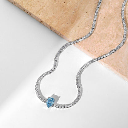[Clara Jewels]1.0 carat Unique Pear Cut Tennis Necklace