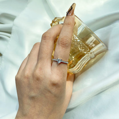 [Clara Jewels]0.5 Carat CaratEternity Charming Heart Shape Lover Ring