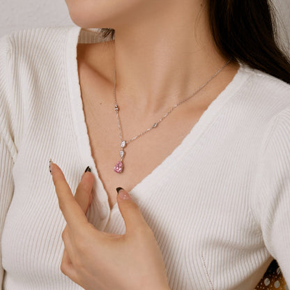 [Clara Jewels]Dazzling Pear Cut Necklace