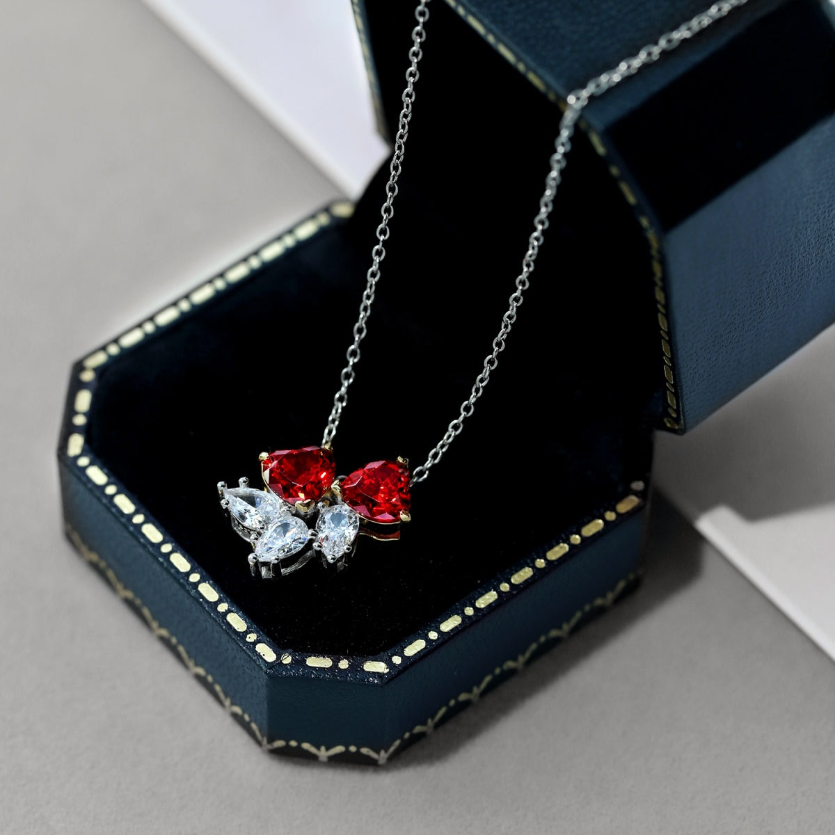 [Clara Jewels]Dainty Red Heart Necklace