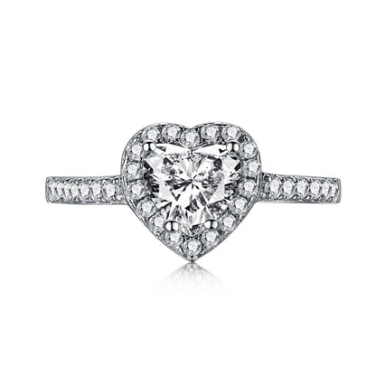 [Clara Jewels]Eternity Splashy Romantic Heart Shape Lover Ring