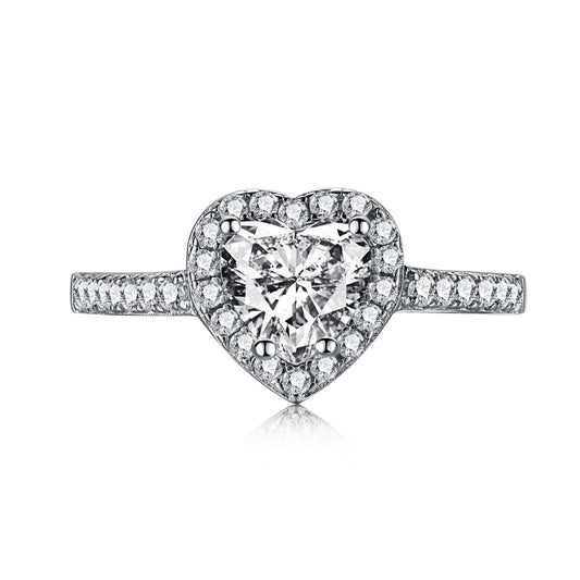 [Clara Jewels]Eternity Splashy Romantic Heart Shape Lover Ring