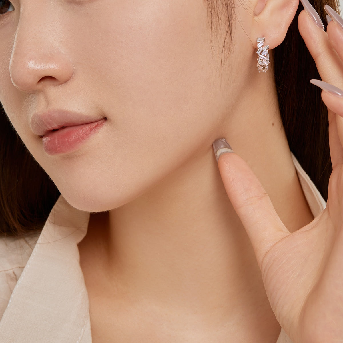 [Clara Jewels]Dazzling Colorful Emerald Cut Daily Earrings