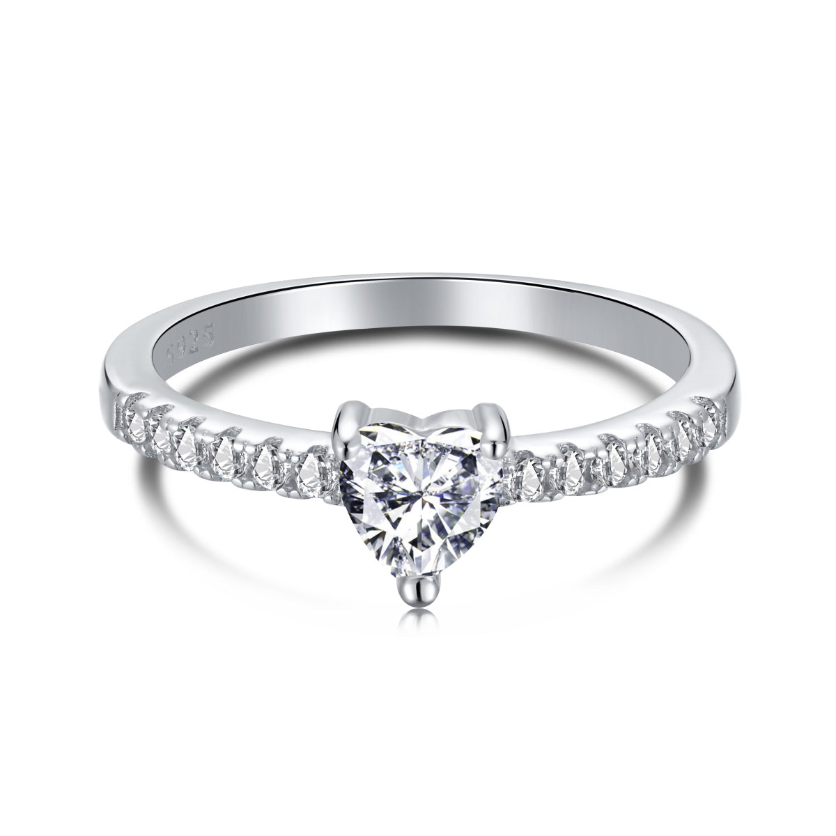 [Clara Jewels]0.5 Carat CaratEternity Charming Heart Shape Lover Ring