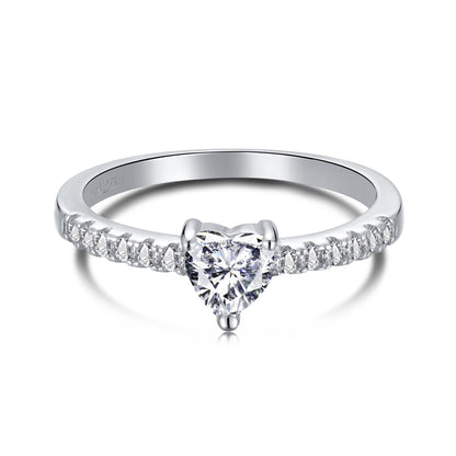 [Clara Jewels]0.5 Carat CaratEternity Charming Heart Shape Lover Ring