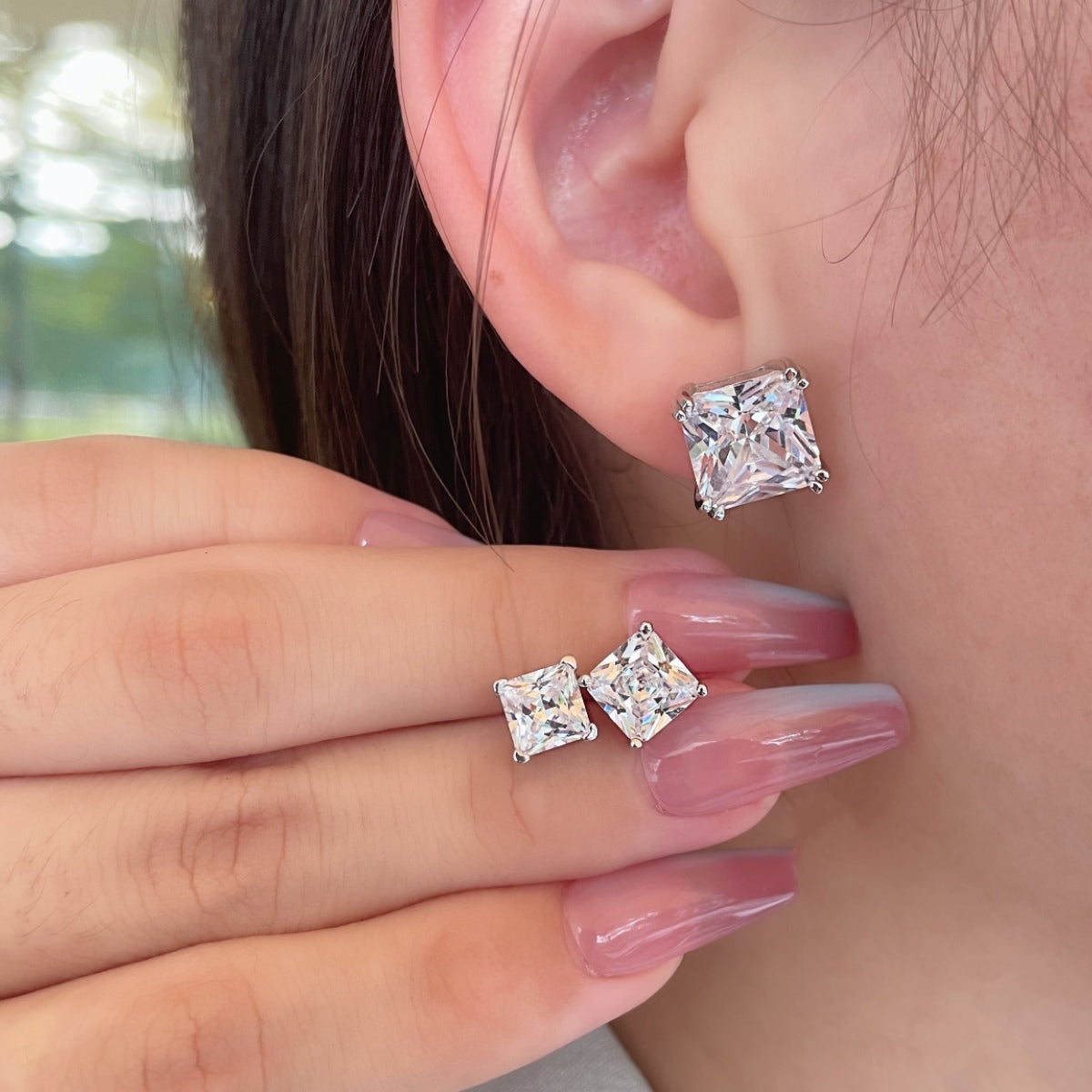 [Clara Jewels]Delicate Square Shape Earrings