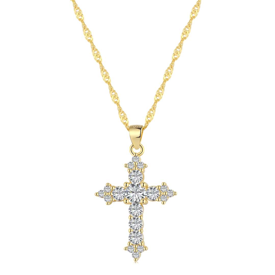 [Clara Jewels]Delicate Cross Shape Necklace