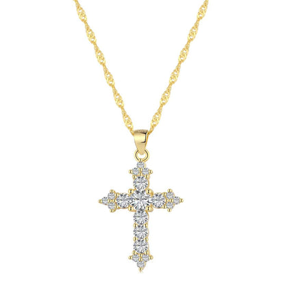 [Clara Jewels]Delicate Cross Shape Necklace