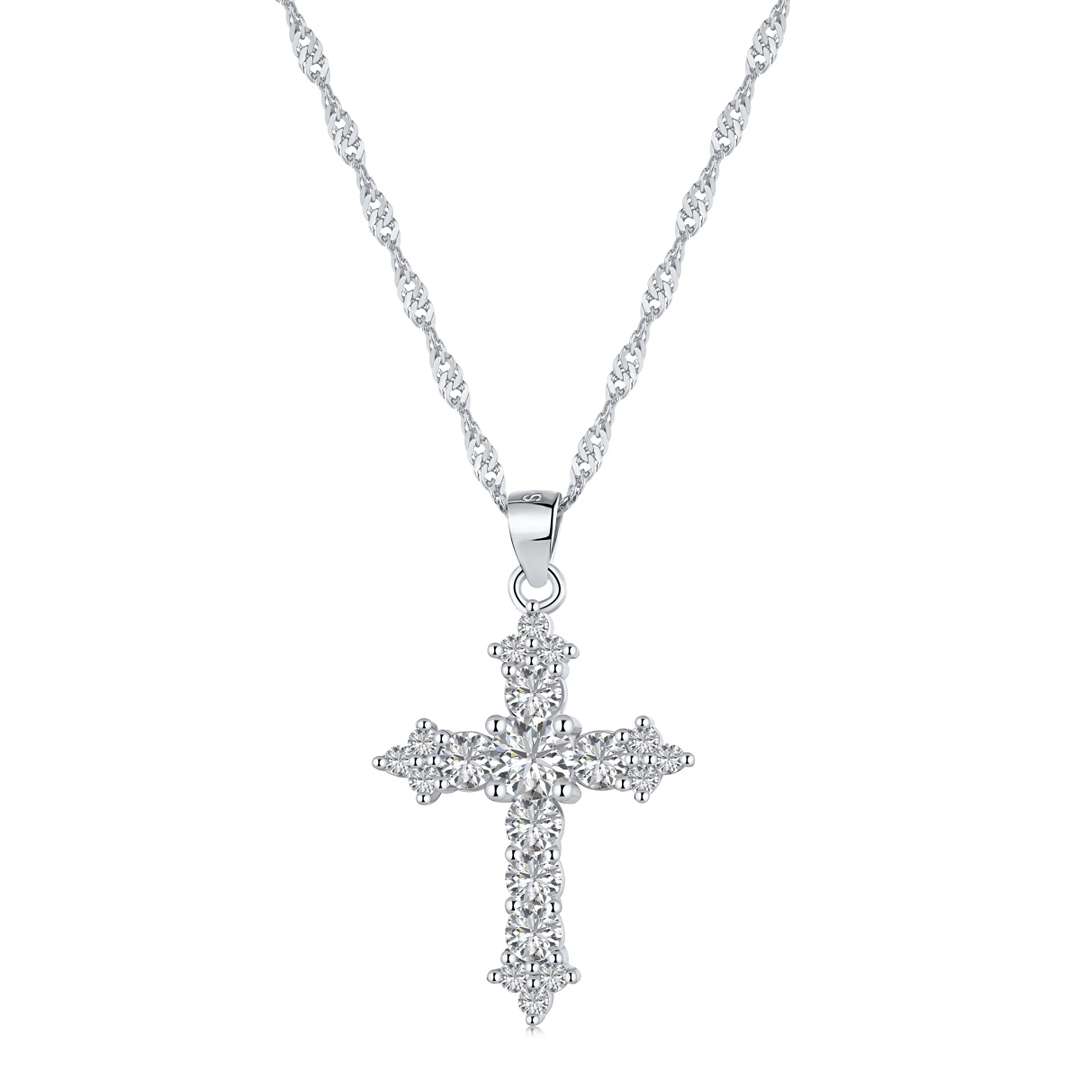 [Clara Jewels]Delicate Cross Shape Necklace