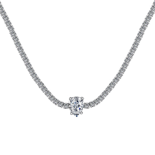 [Clara Jewels]1.0 carat Unique Pear Cut Tennis Necklace