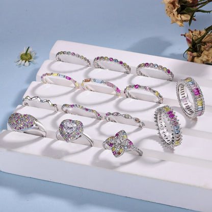 [Clara Jewels]Ornate Vibrant Round Cut Daily Ring