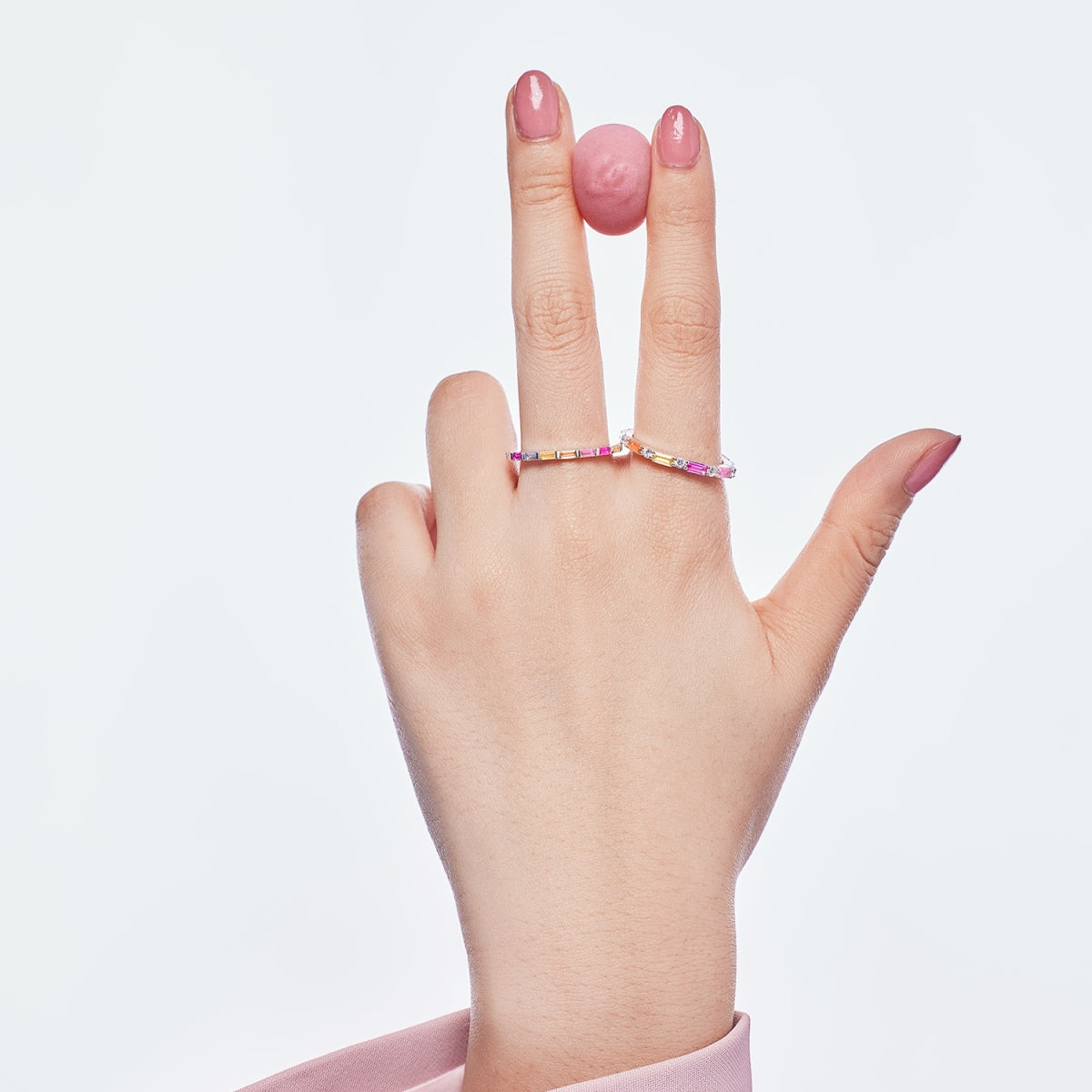 [Clara Jewels]Exquisite Multicolored Emerald Cut Daily Ring