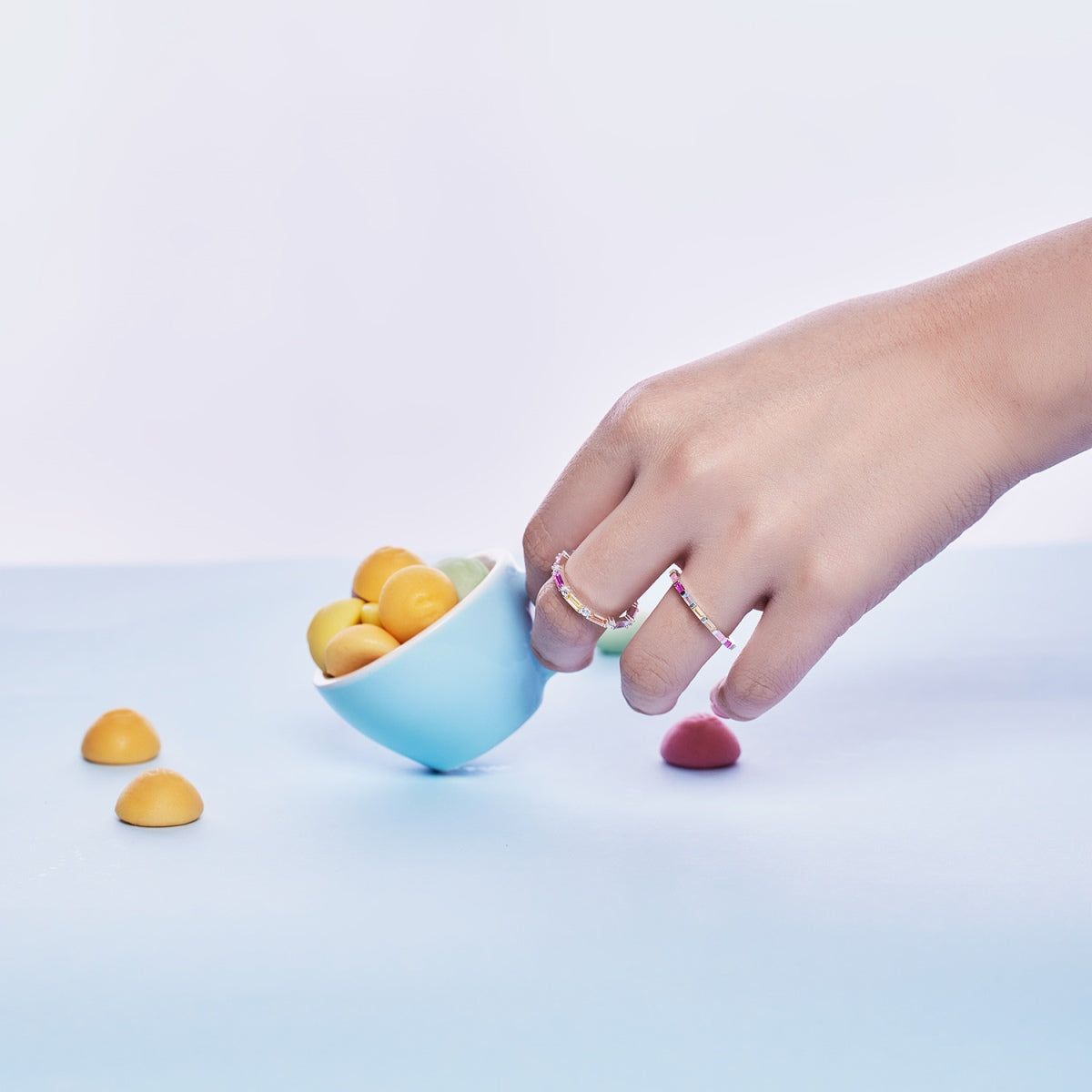 [Clara Jewels]Exquisite Multicolored Emerald Cut Daily Ring