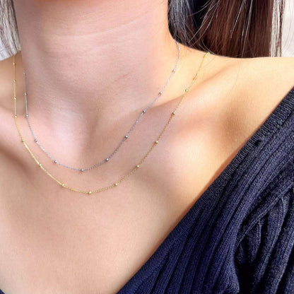 [Clara Jewels]Small Bead Clavicle Chain Simple Necklace