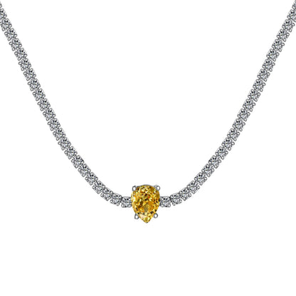[Clara Jewels]1.0 carat Unique Pear Cut Tennis Necklace