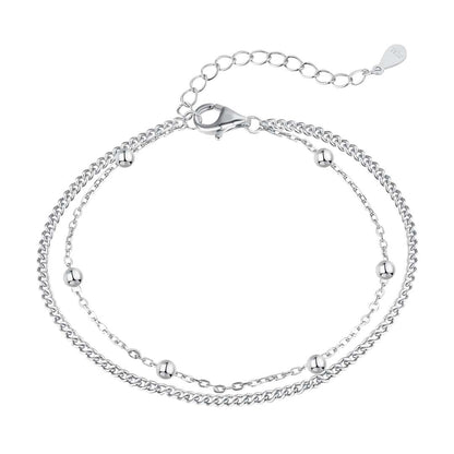 [Clara Jewels]Delicate Bead Double Layer Bracelet
