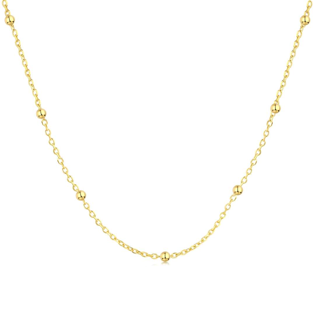 [Clara Jewels]Small Bead Clavicle Chain Simple Necklace