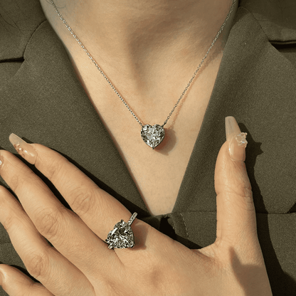 [Clara Jewels]6.0 carat Radiant Heart Shape Necklace