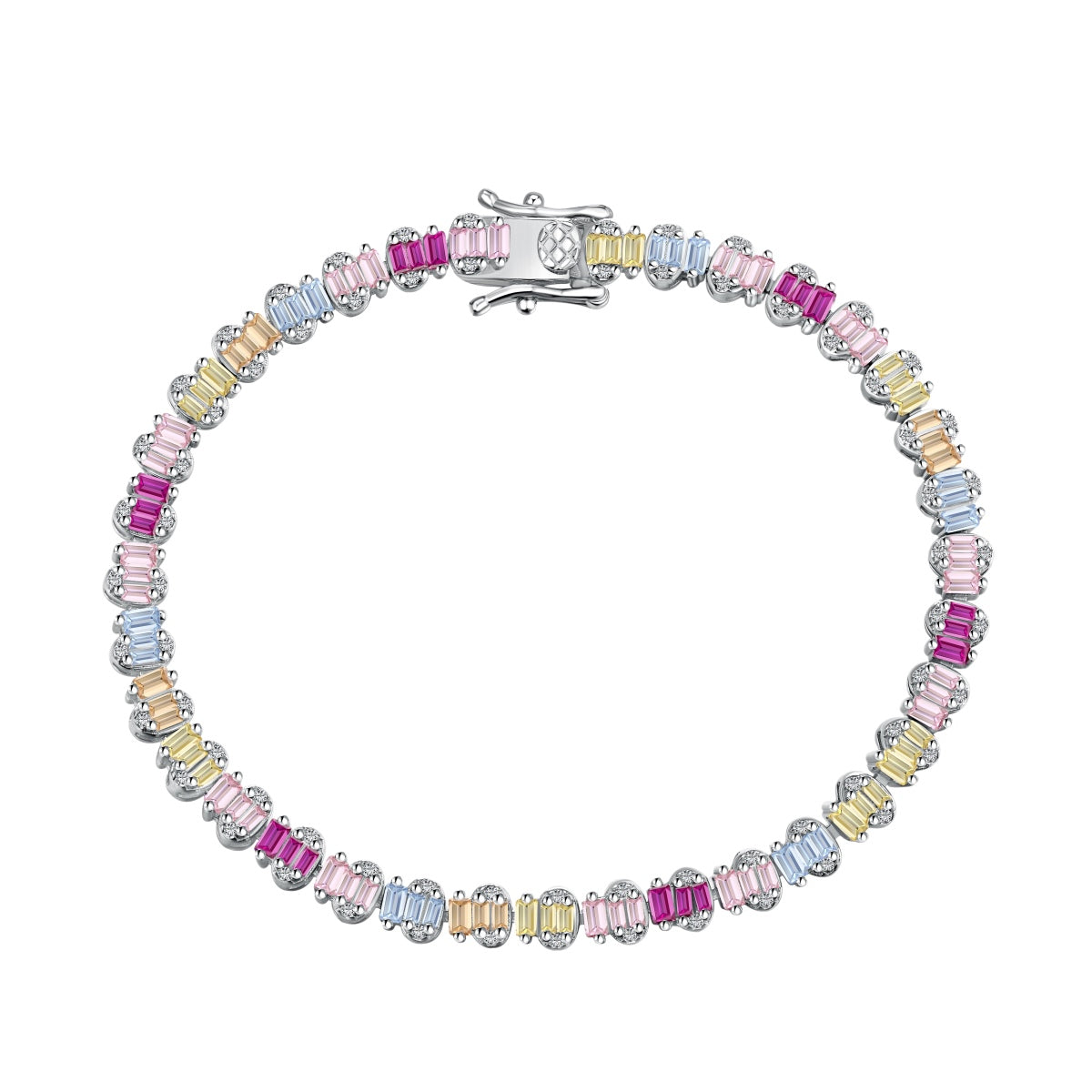 [Clara Jewels]Delicate Colorful Emerald Cut Party Bracelet