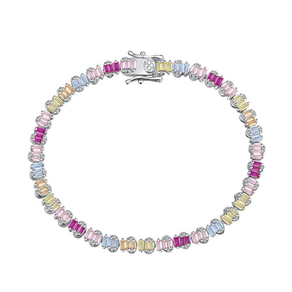 [Clara Jewels]Delicate Colorful Emerald Cut Party Bracelet