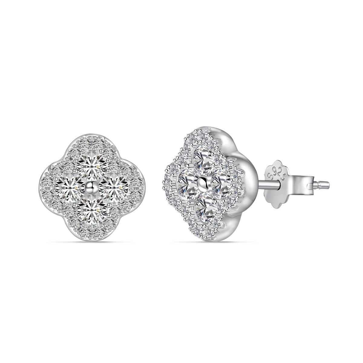 [Clara Jewels]Four-Leaf Clover Flower Shaped Earrings