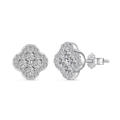 [Clara Jewels]Four-Leaf Clover Flower Shaped Earrings