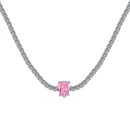 [Clara Jewels]1.0 carat Unique Pear Cut Tennis Necklace