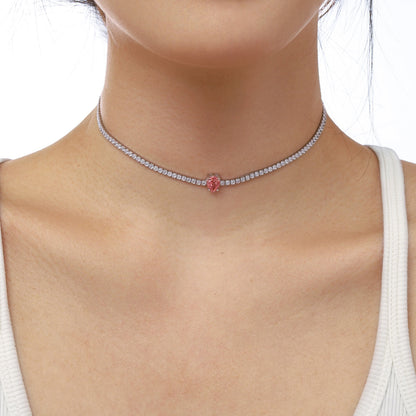 [Clara Jewels]1.0 carat Unique Pear Cut Tennis Necklace