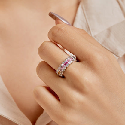 [Clara Jewels]Ornate Colorful Radiant Cut Daily Ring