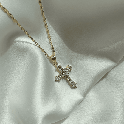 [Clara Jewels]Delicate Cross Shape Necklace