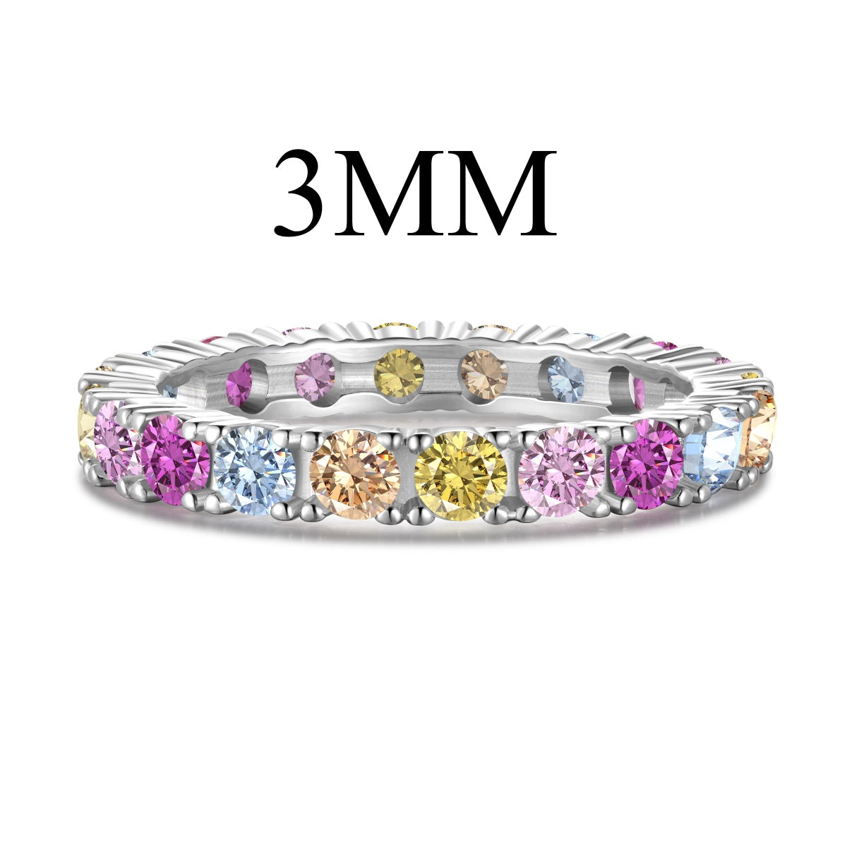 [Clara Jewels]Dazzling Lustrous Round Cut Tennis Ring