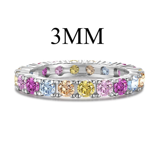 [Clara Jewels]Dazzling Lustrous Round Cut Tennis Ring